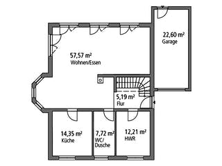 Massivhaus Einfamilienhaus EFH 190 von Ytong Bausatzhaus, Satteldach-Klassiker Grundriss 1