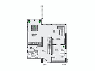 Fertighaus Kundenhaus Jonas von Witt Zimmerei, Pultdachhaus Grundriss 1