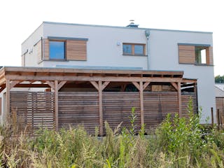 Fertighaus Thoma Bauhausstil Modern von Zimmerer-Profibau Schlüsselfertig ab 750000€, Cubushaus Außenansicht 5