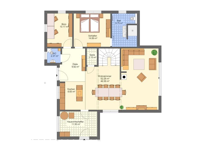 Fertighaus Thoma Bauhausstil Modern von Zimmerer-Profibau Schlüsselfertig ab 750000€, Cubushaus Grundriss 1