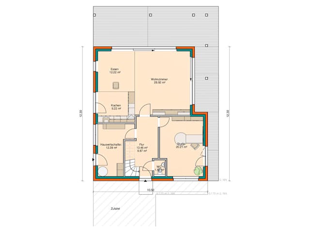 Fertighaus Thoma Landhaus Modern von Zimmerer-Profibau Schlüsselfertig ab 750000€, Satteldach-Klassiker Grundriss 1