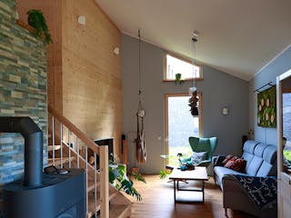 Fertighaus Thoma Pultdachhaus Modern von Zimmerer-Profibau Schlüsselfertig ab 420000€, Pultdachhaus Innenansicht 1